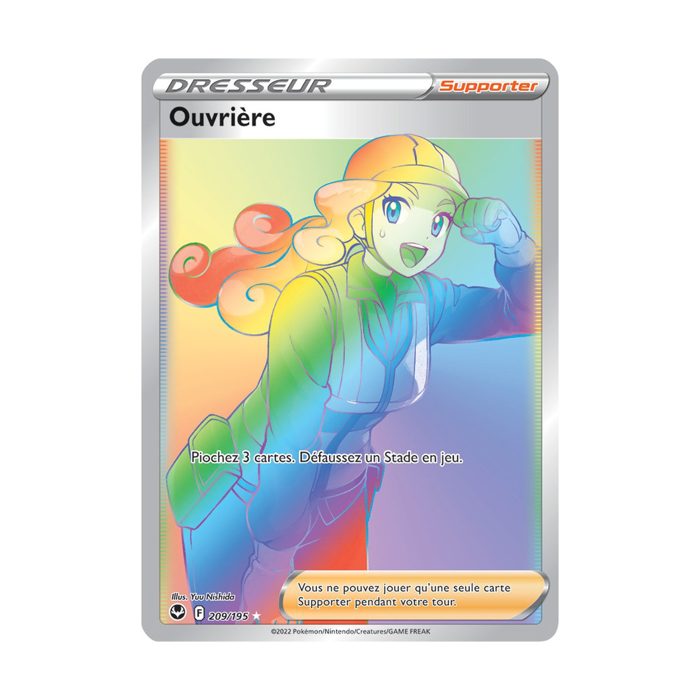 Ouvrière - 209/195 - Dresseur Arc en Ciel Secrète Rare - Carte Pokémon  Tempête Argentée EB12 - DracauGames