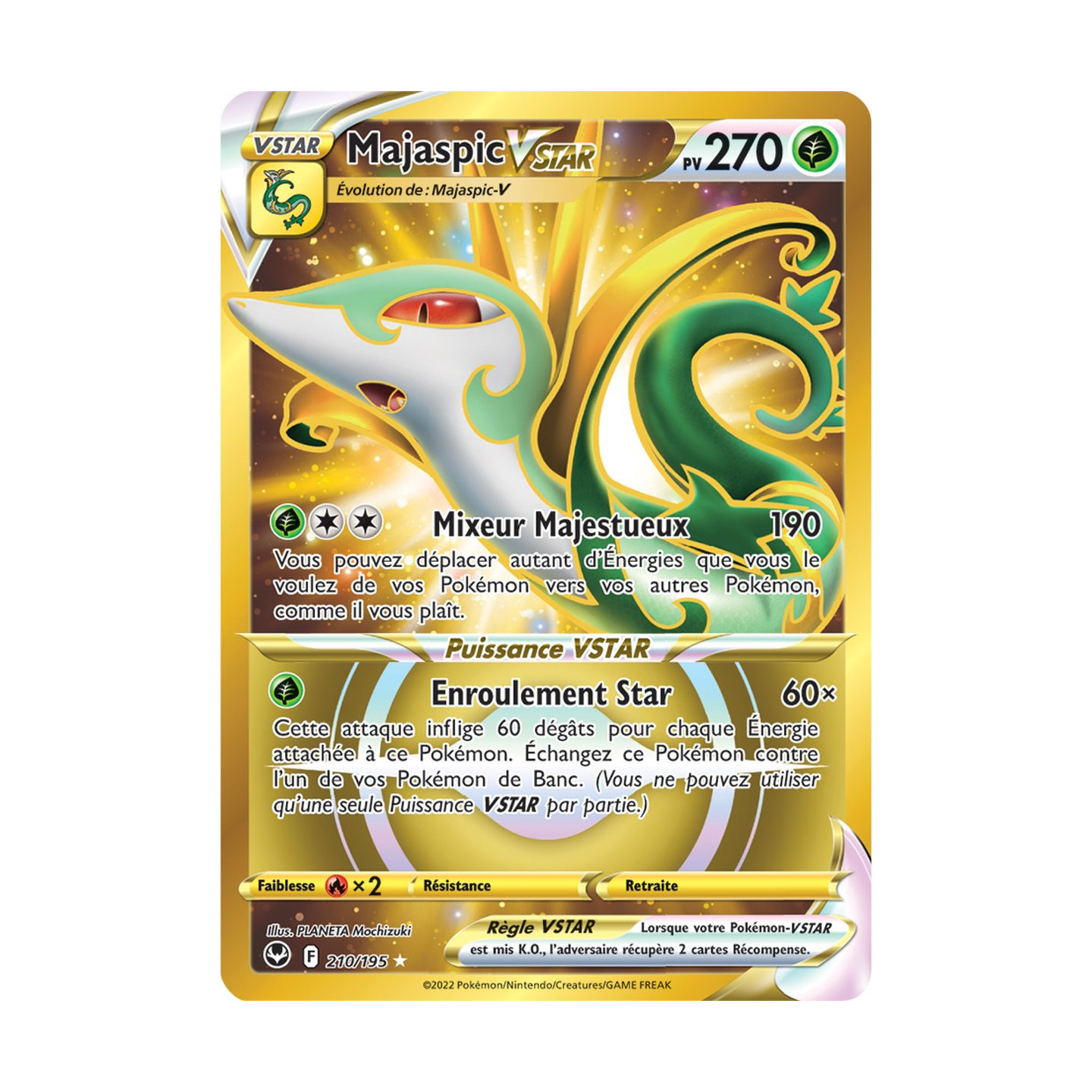 Majaspic VSTAR - 210/195 - Secrète Gold Rare - Carte Pokémon Tempête  Argentée EB12 - DracauGames