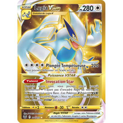 Lugia VSTAR - 211/195 - Secrète Gold Rare - Carte Pokémon Tempête Argentée EB12
