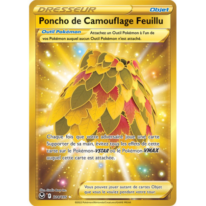 Poncho de Camouflage Feuillu - 214/195 - Dresseur Secrète Gold - Carte Pokémon Tempête Argentée EB12
