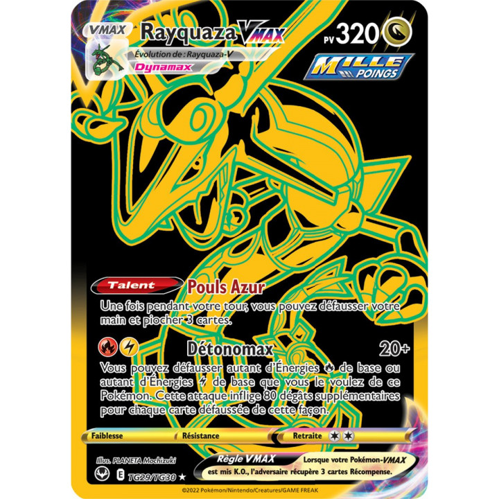 Rayquaza VMAX - TG29/TG30 - Secrète Gold Mille Poings - Carte Pokémon Tempête Argentée EB12