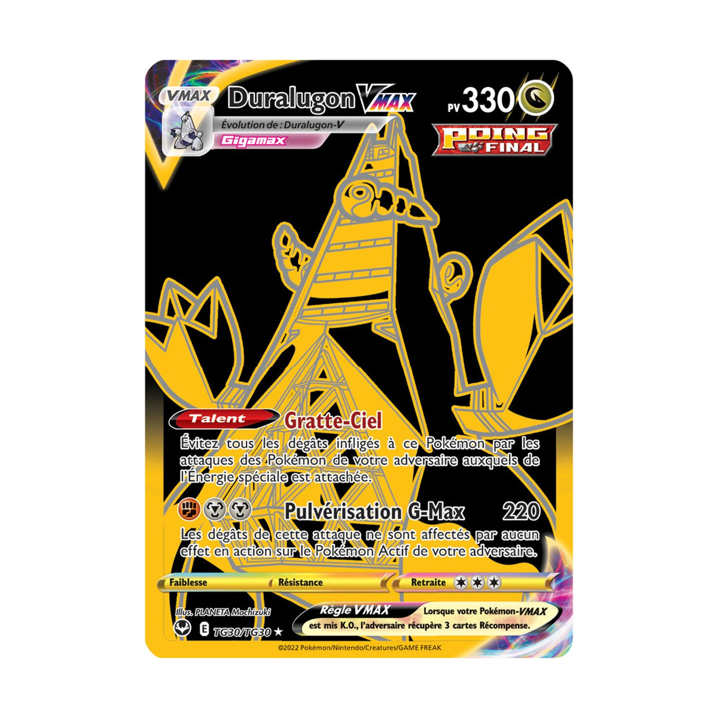 Duralugon VMAX - TG30/TG30 - Poing Final Secrète Gold - Carte Pokémon  Tempête Argentée EB12 - DracauGames