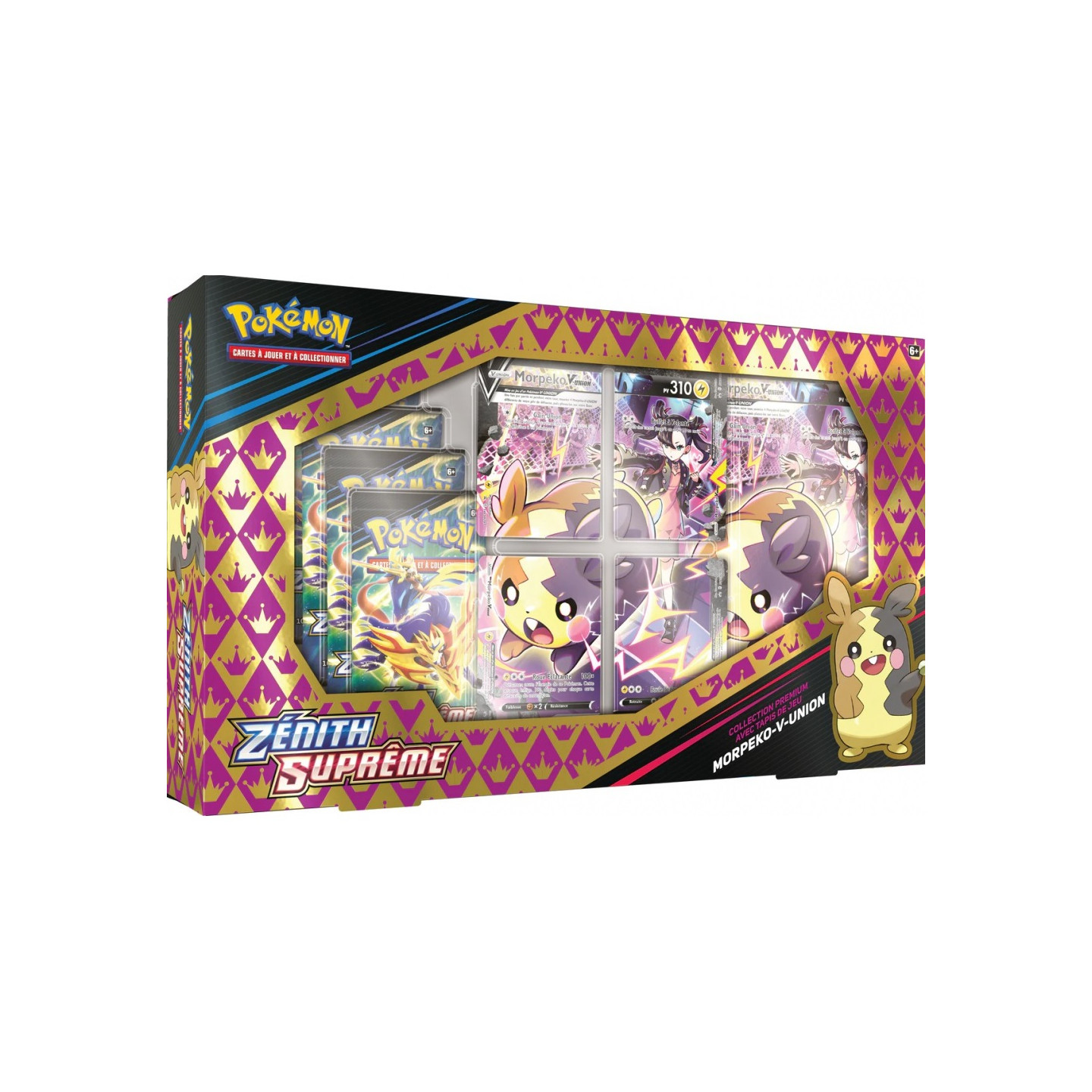 Pokémon - Coffret Collection Premium avec Tapis de Jeu Zénith Suprême :  Morpeko V-Union - DracauGames