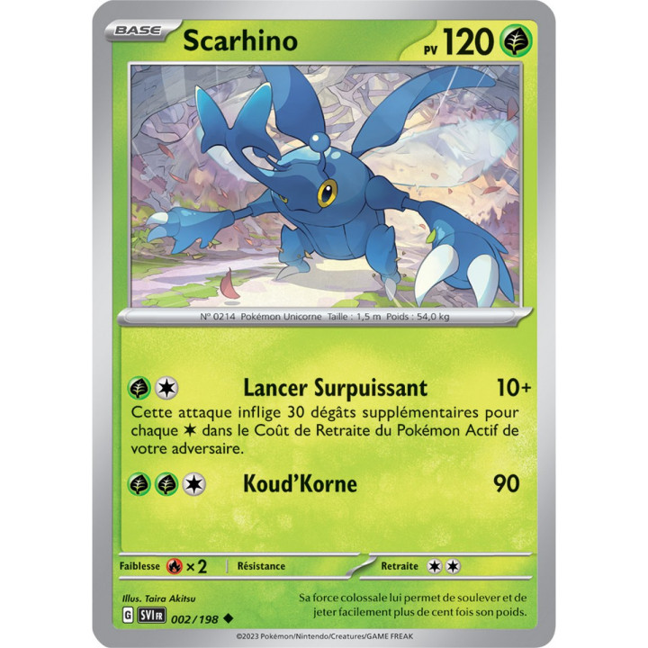 Scarhino - 002/198 - Carte Pokémon Écarlate et Violet EV01