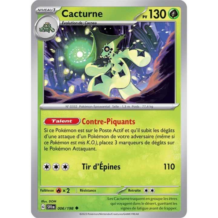 Cacturne - 006/198 - Carte Pokémon Écarlate et Violet EV01