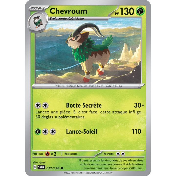 Chevroum - 012/198 - Carte Pokémon Écarlate et Violet EV01