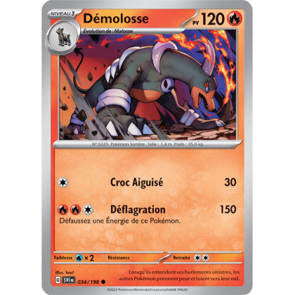 Démolosse - 034/198 - Carte Pokémon Écarlate et Violet EV01
