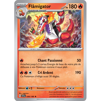 Flâmigator - 038/198 - Carte Pokémon Écarlate et Violet EV01