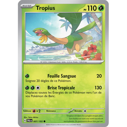Tropius - 007/193 - Carte Pokémon Évolutions à Paldea EV02