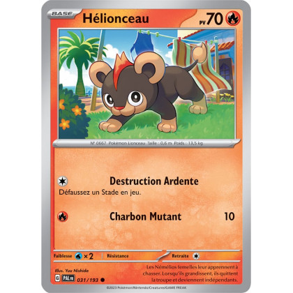 Hélionceau - 031/193 - Carte Pokémon Évolutions à Paldea EV02