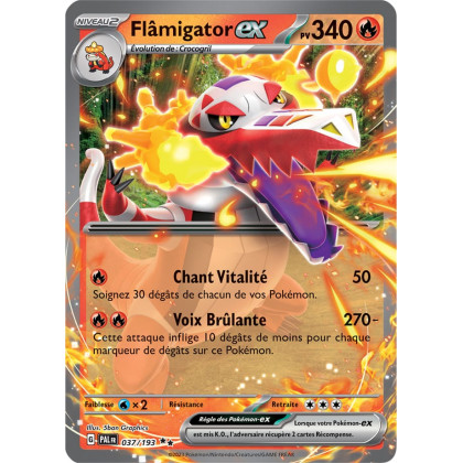 Flâmigator EX - 037/193 - Carte Pokémon Évolutions à Paldea EV02