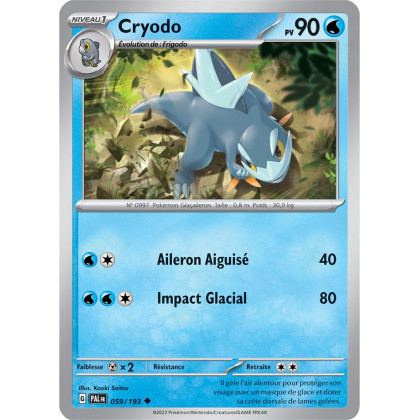 Cryodo - 059/193 - Carte Pokémon Évolutions à Paldea EV02
