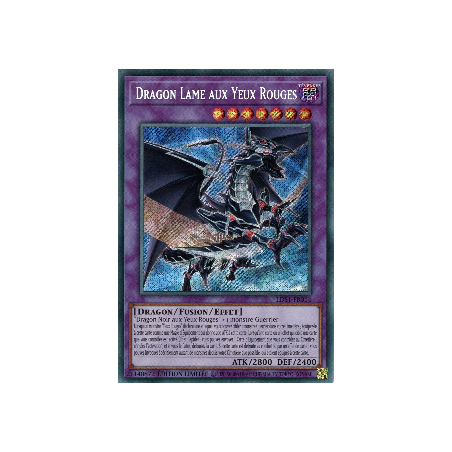 Yu-Gi-Oh dragon lame aux yeux rouges   LDS1-FR014 