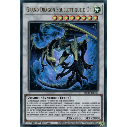 Grand Dragon Squelettique d'Or - DIFO-FR040 - Cartes Yu-Gi-Oh!