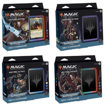 Lot de 4 Decks Commander Univers Infinis - Warhammer 40K - Cartes Magic The Gathering - DracauGames