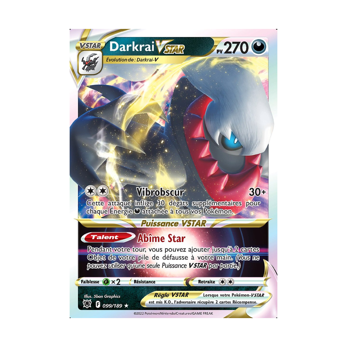 Darkrai VSTAR - EB10 099/189 - Astres Radieux SWSH10 - Carte Pokémon à  l'unité - DracauGames