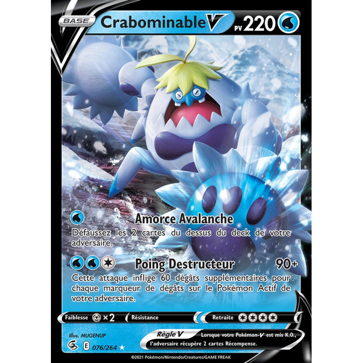 Crabominable V - EB08 076/264 - Poing de Fusion SWSH08 - Cartes Pokémon
