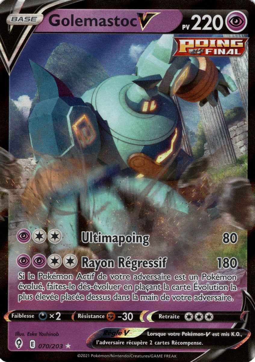 Golemastoc V - EB07 070/203 - Évolution Céleste SWSH07 - Cartes Pokémon