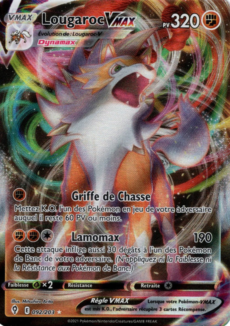 Lougaroc VMAX - EB07 092/203 - Évolution Céleste SWSH07 - Cartes Pokémon
