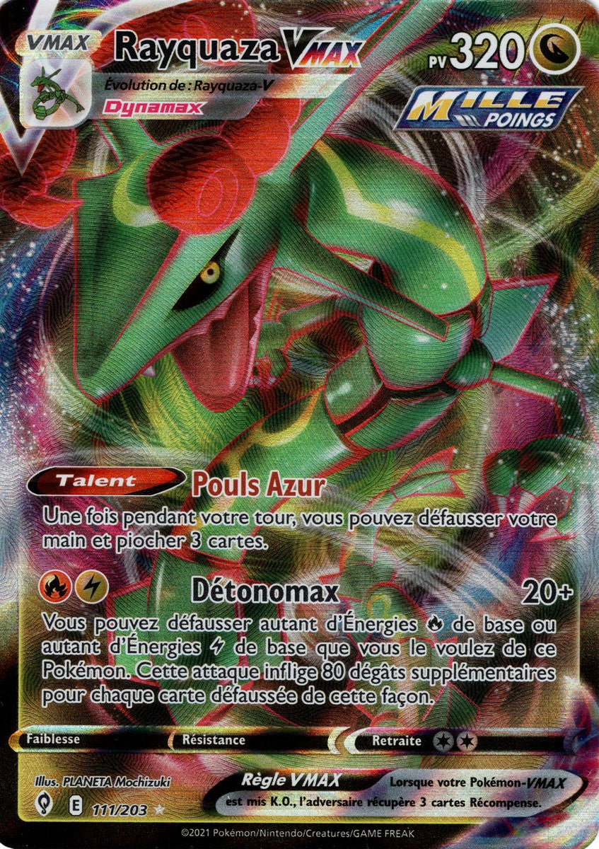 Rayquaza VMAX - EB07 111/203 - Évolution Céleste SWSH07 - Cartes Pokémon