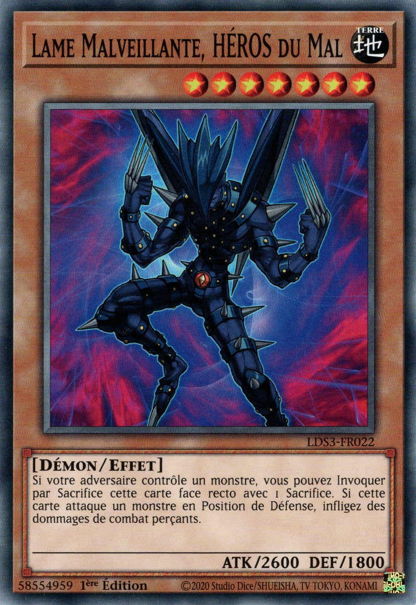 Lame Malveillante, HÉROS du Mal - LDS3-FR022 - Cartes Yu-Gi-Oh!