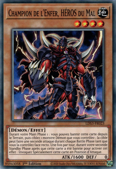 Champion de l'Enfer, HÉROS du Mal - LDS3-FR023 - Cartes Yu-Gi-Oh!