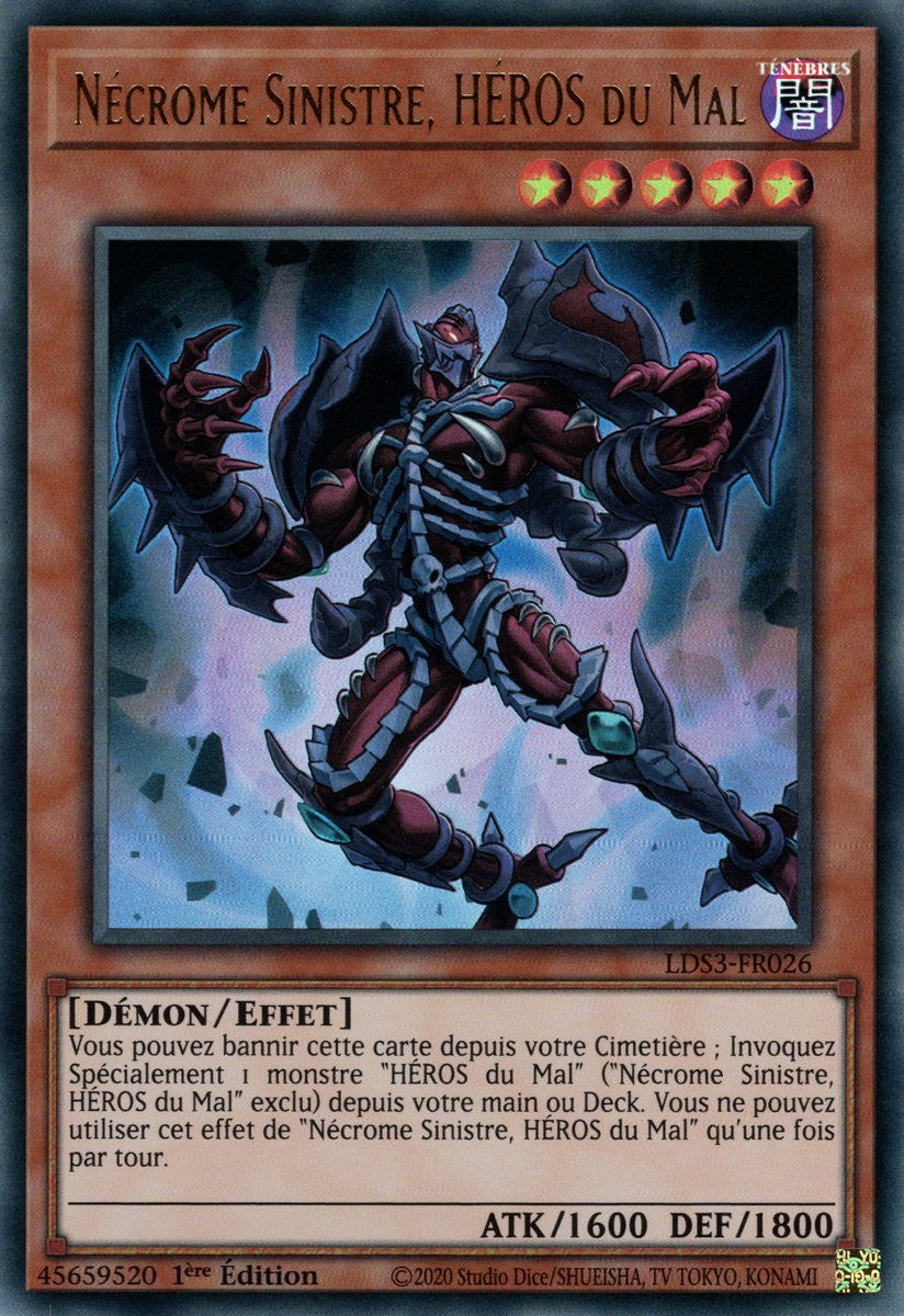 Nécrome Sinistre, HÉROS du Mal - LDS3-FR026 (V.1 - Doré) - Cartes Yu-Gi-Oh!