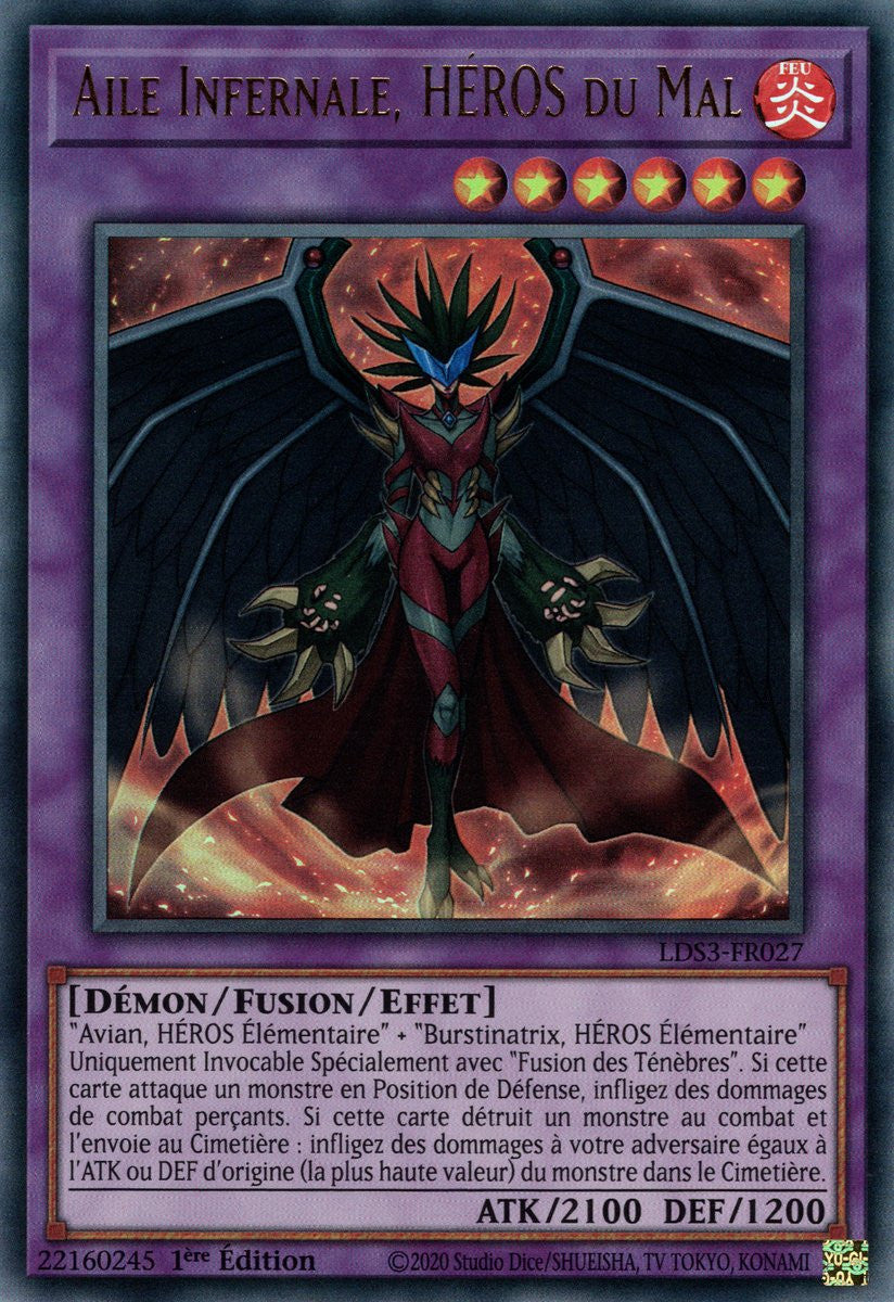 Aile Infernale, HÉROS du Mal - LDS3-FR027 (V.1 - Doré) - Cartes Yu-Gi-Oh!