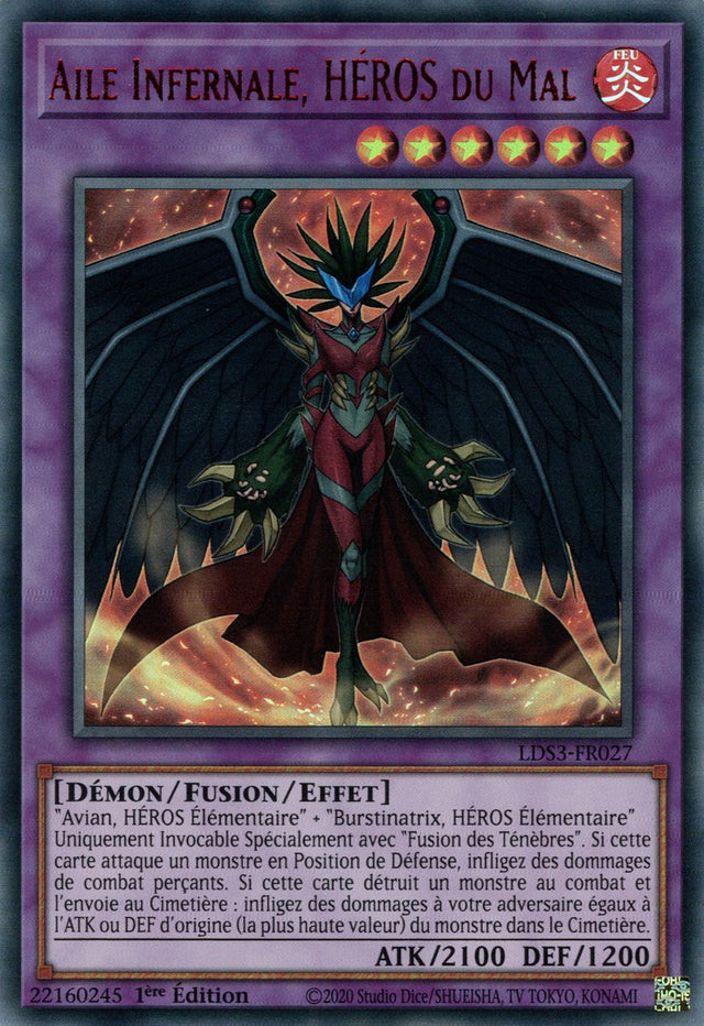 Aile Infernale, HÉROS du Mal - LDS3-FR027 (V.2 - Rouge) - Cartes Yu-Gi-Oh!