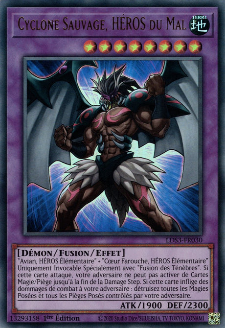 Cyclone Sauvage, HÉROS du Mal - LDS3-FR030 (V.1 - Doré) - Cartes Yu-Gi-Oh!