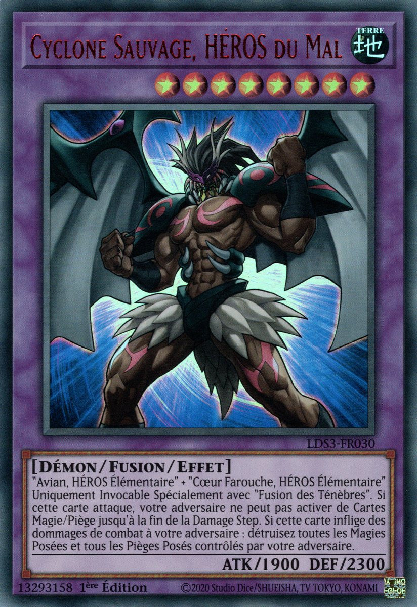 Cyclone Sauvage, HÉROS du Mal - LDS3-FR030 (V.2 - Rouge) - Cartes Yu-Gi-Oh!