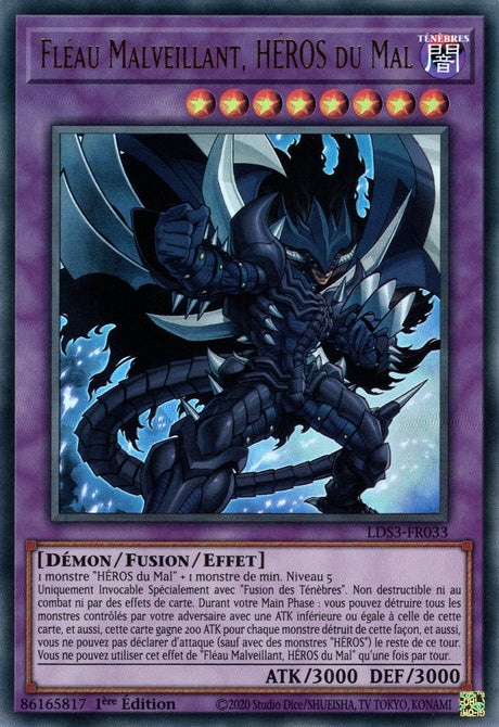 Fléau Malveillant, HÉROS du Mal - LDS3-FR033 (V.1 - Doré) - Cartes Yu-Gi-Oh!