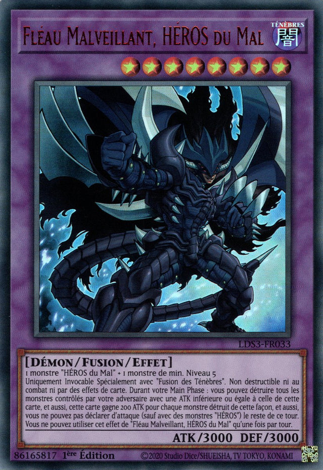 Fléau Malveillant, HÉROS du Mal - LDS3-FR033 (V.2 - Rouge) - Cartes Yu-Gi-Oh!