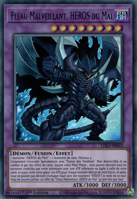 Fléau Malveillant, HÉROS du Mal - LDS3-FR033 (V.3 - Bleu) - Cartes Yu-Gi-Oh!