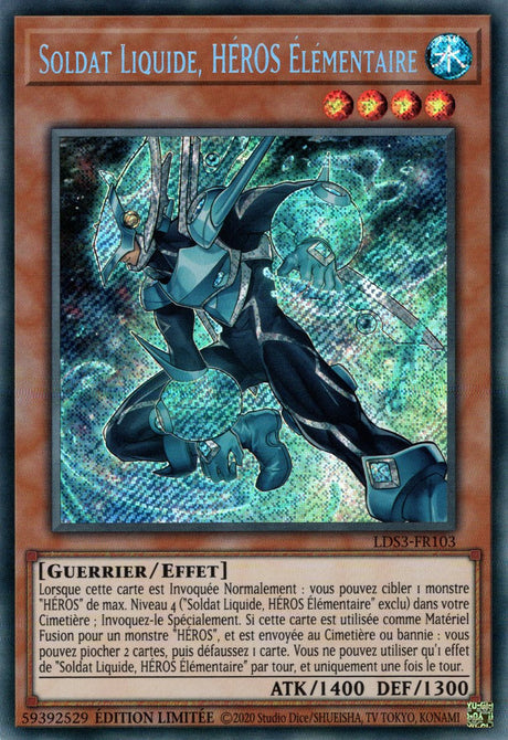 Soldat Liquide, HÉROS Élémentaire - LDS3-FR103 - Cartes Yu-Gi-Oh!