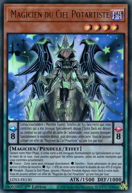 Magicien du Ciel Potartiste - LDS3-FR130 (V.1 - Doré) - Cartes Yu-Gi-Oh!