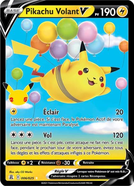 Pikachu Volant V - EB07.5 006/025 - Célébrations 25ans SWSH07.5 - Cartes Pokémon