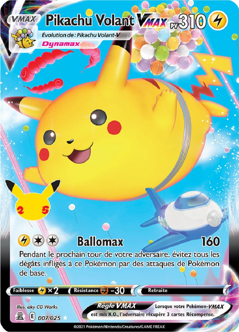 Pikachu Volant VMAX - EB07.5 007/025 - Célébrations 25ans SWSH07.5 - Cartes Pokémon