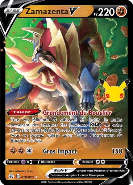 Zamazenta V - EB07.5 018/025 - Célébrations 25ans SWSH07.5 - Cartes Pokémon