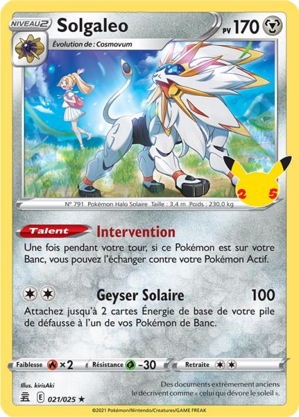 Solgaleo - EB07.5 021/025 - Célébrations 25ans SWSH07.5 - Cartes Pokémon