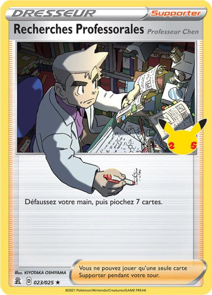 Recherches Professorales (Professeur Chen) - EB07.5 023/025 - Célébrations 25ans SWSH07.5 - Cartes Pokémon