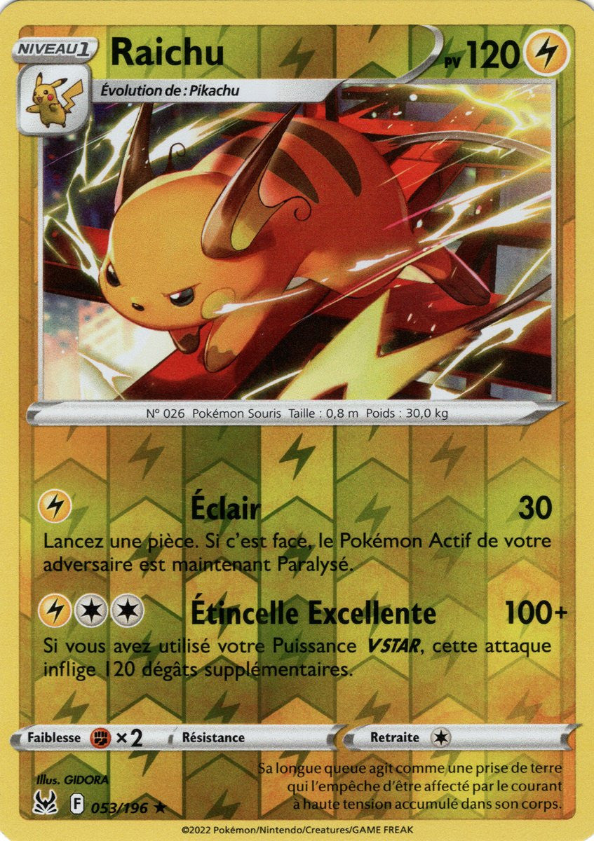 Raichu - 053/196 - Holo Reverse - Origine Perdue - EB11