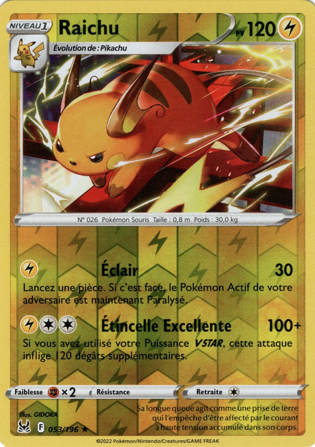 Raichu - 053/196 - Holo Reverse - Origine Perdue - EB11