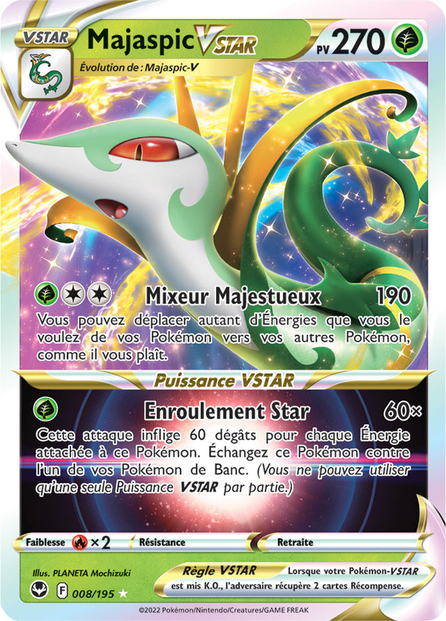 Majaspic VSTAR - 008/195 - Ultra Rare - Carte Pokémon Tempête Argentée EB12