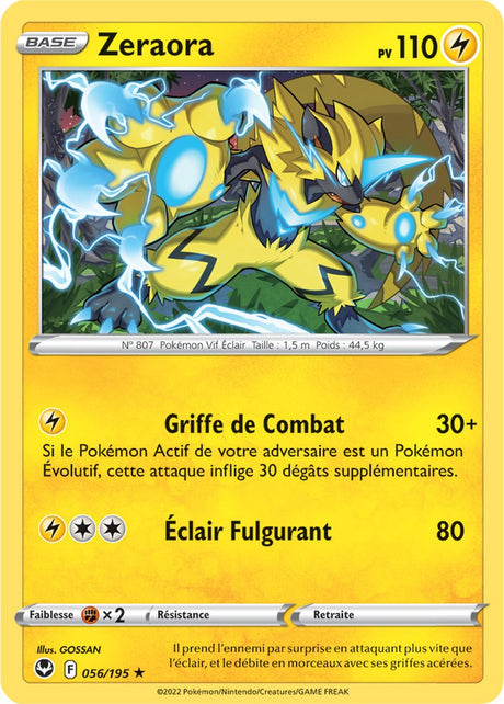 Zeraora - 056/195 - Rare / Reverse - Carte Pokémon Tempête Argentée EB12
