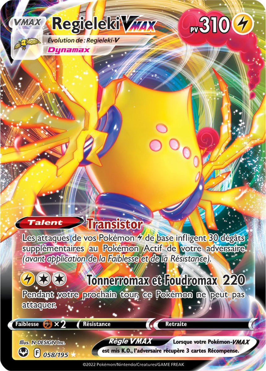 Regieleki VMAX - 058/195 - Ultra Rare - Carte Pokémon Tempête Argentée EB12