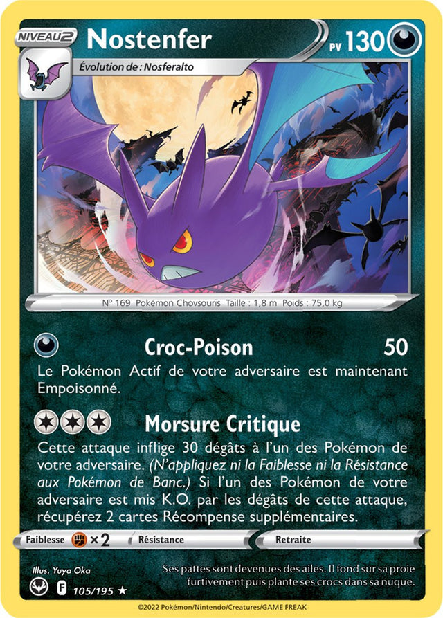 Nostenfer - 105/195 - Holo Rare / Reverse - Carte Pokémon Tempête Argentée EB12