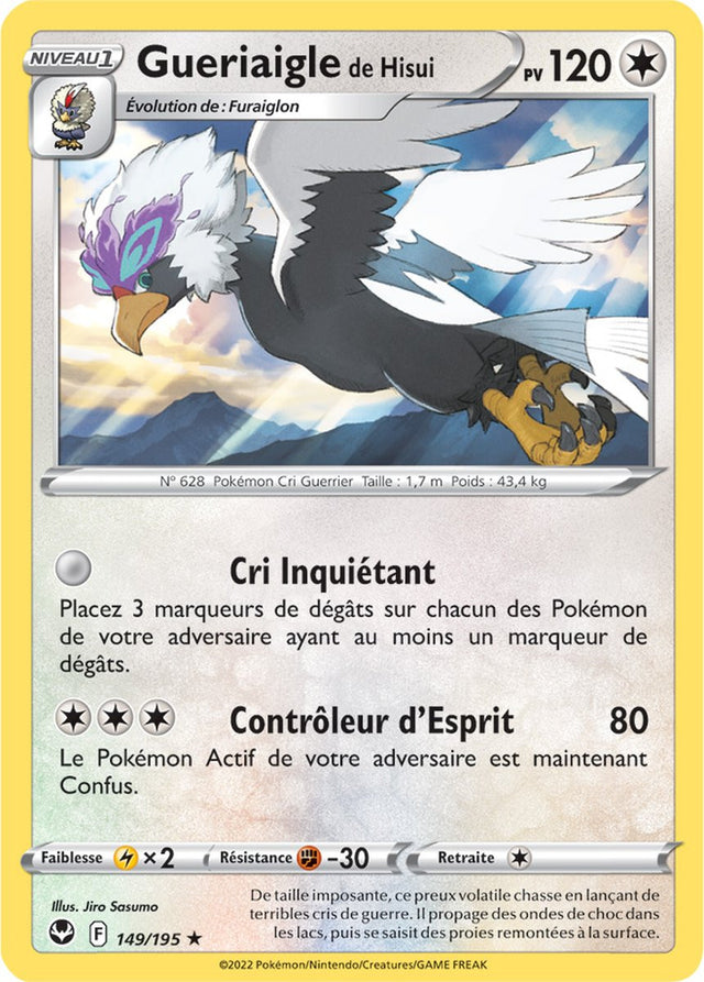 Gueriaigle de Hisui - 149/195 - Rare / Reverse - Carte Pokémon Tempête Argentée EB12