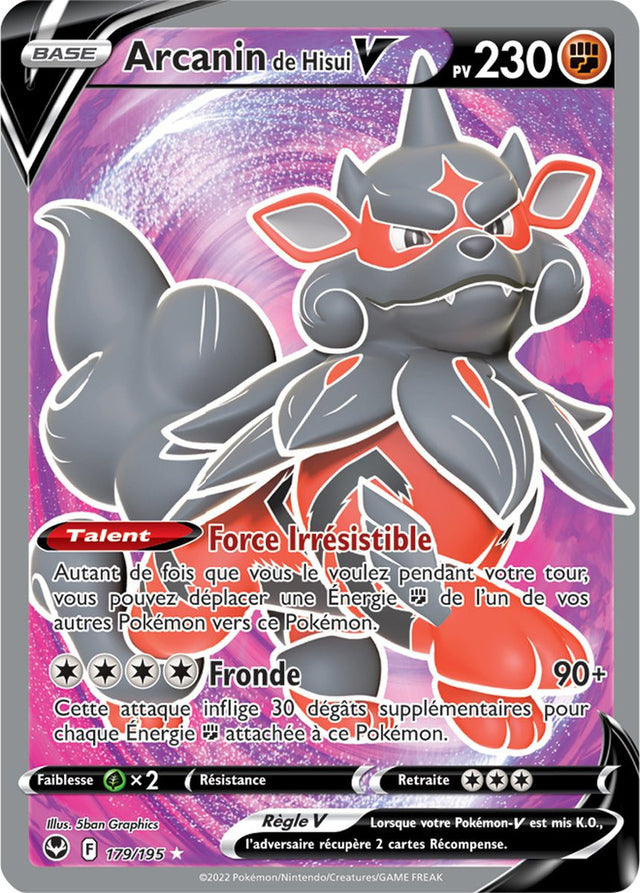 Arcanin de Hisui V - 179/195 - Ultra Rare Full Art - Carte Pokémon Tempête Argentée EB12
