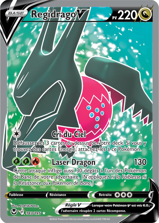 Regidrago V - 183/195 - Ultra Rare Full Art - Carte Pokémon Tempête Argentée EB12